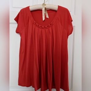 J. Crew orange red silk-viscose tunic top M